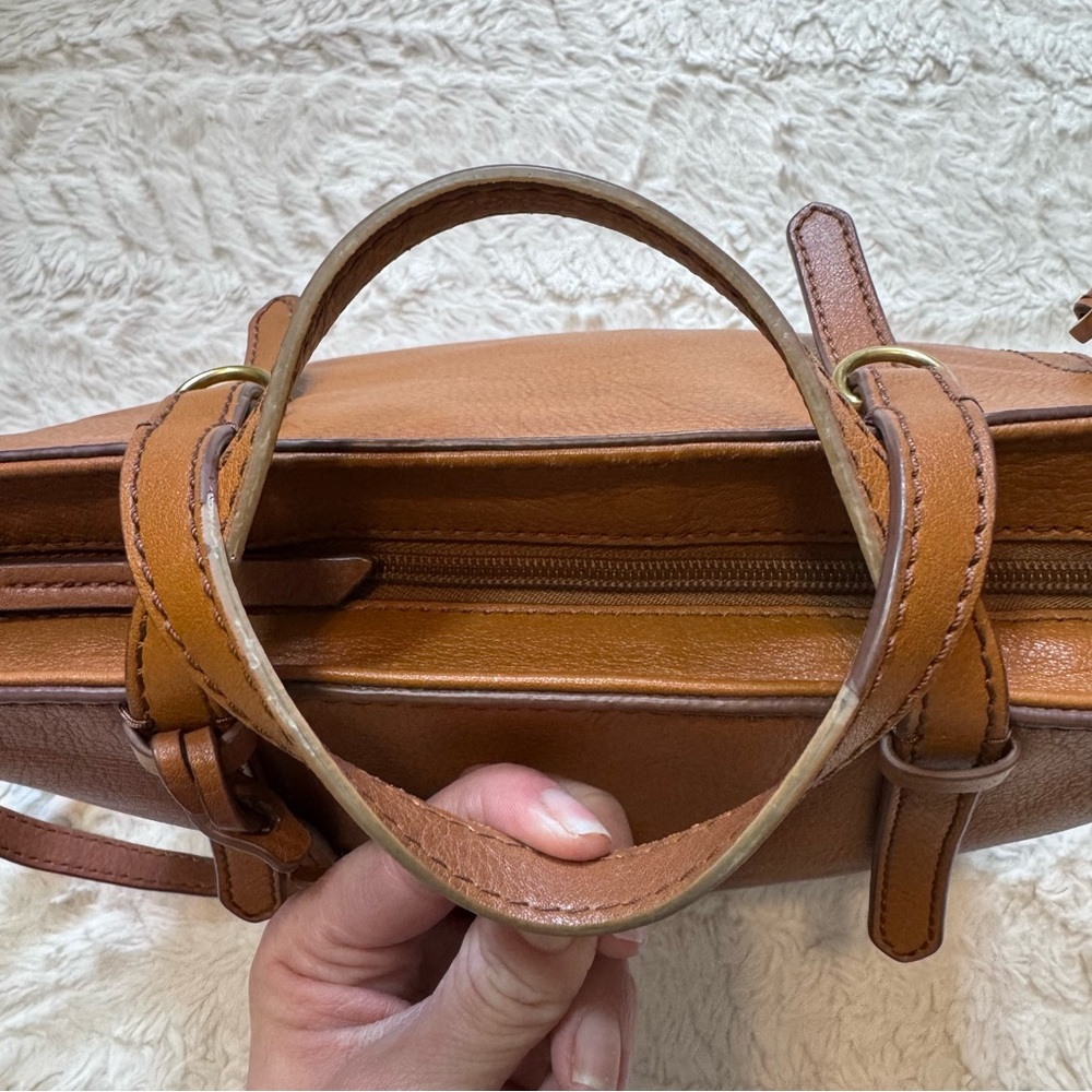 Fossil key Camilla Convertible Leather Backpack Tan Brown Crossbody brass - Picture 4 of 11